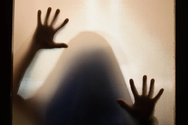 Horror Ghost Figure Matte Glass Halloween Festival Concept — 스톡 사진