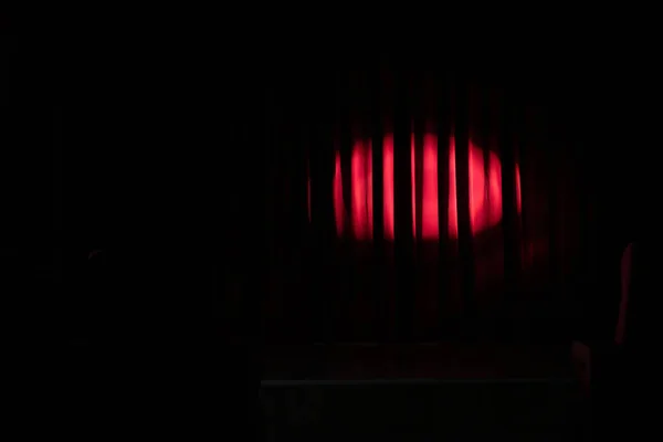 Stage Red Curtain Spotlight Theater Circus Cinema Poster Background Space — Fotografia de Stock