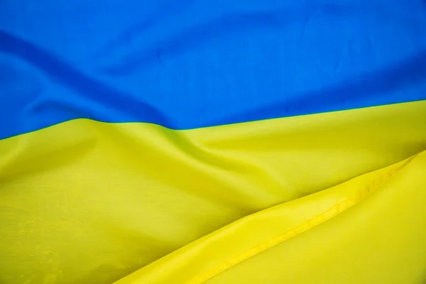 Flagge Der Ukraine Blaue Und Gelbe Farben Nahaufnahme Hintergrund — Stockfoto