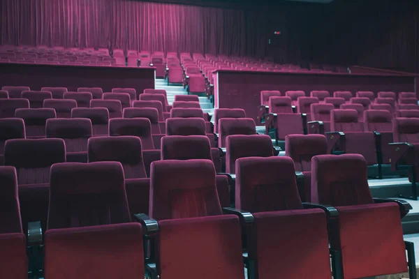 Leerer Kinosaal Mit Roten Stühlen Kino — Stockfoto