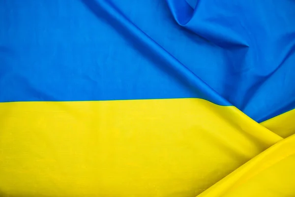 Ukrainas Flagga Blå Och Gula Färger Närbild Skott Bakgrund — Stockfoto