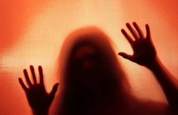 Horror Ghost Woman Matte Glass Halloween Festival Concept — Φωτογραφία Αρχείου