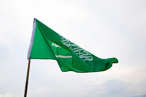 Saudi Arabia Flag Statement Translation God Allah Muhammad Messenger Allah — Foto de Stock