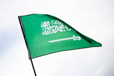 Saudi Arabia flag, Statement translation: There is no God but Allah, Muhammad is the Messenger of Allah. Use it for national day and and country national occasions.