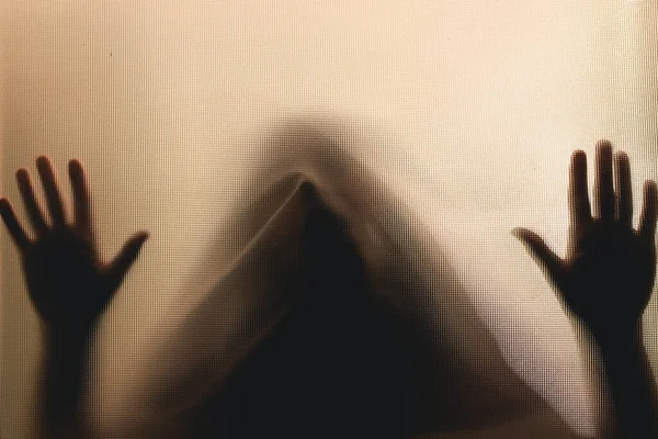 Horror Ghost Woman Matte Glass Halloween Festival Concept — Stockfoto