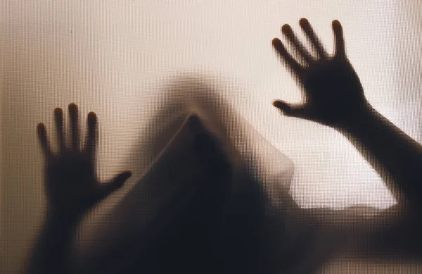 Horror Ghost Woman Matte Glass Halloween Festival Concept — Foto Stock