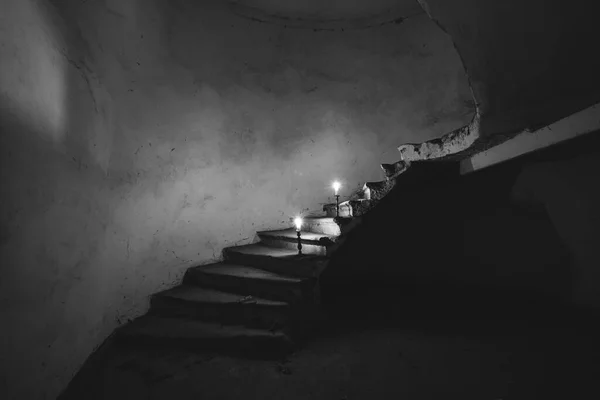 Abandoned Haunted Manor Dark Dirty Grunge Creepy Atmosphere — стоковое фото