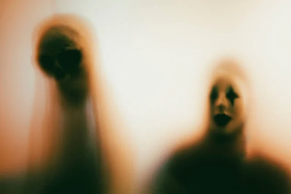 Horror Ghost Woman Matte Glass Halloween Festival Concept — Photo