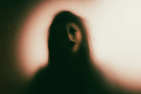 Horror Ghost Woman Matte Glass Halloween Festival Concept — Stock Fotó