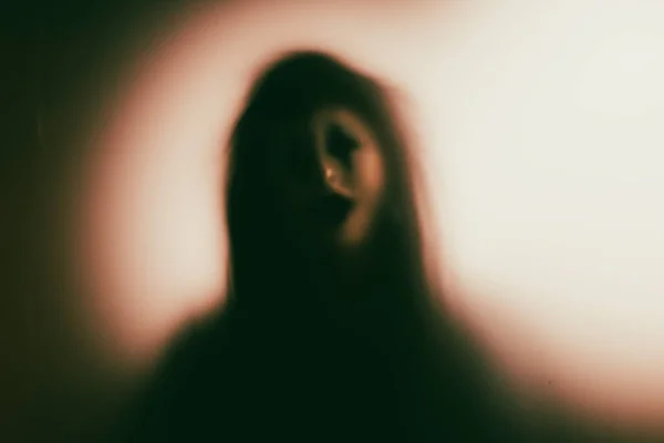 Horror Ghost Woman Matte Glass Halloween Festival Concept — Fotografia de Stock