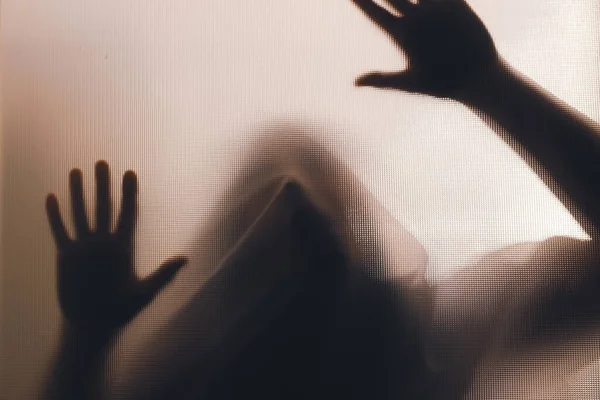 Horror Ghost Woman Matte Glass Halloween Festival Concept —  Fotos de Stock