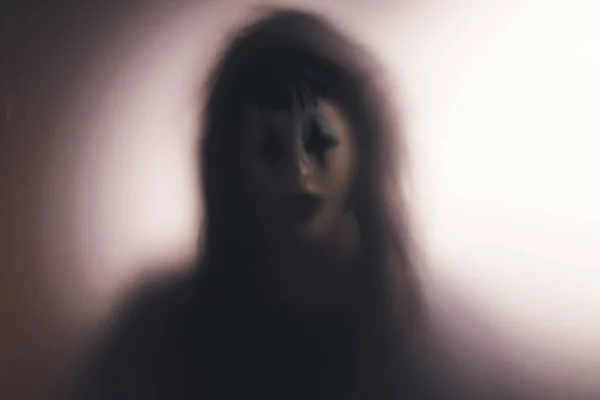 Horror Ghost Woman Matte Glass Halloween Festival Concept — Fotografia de Stock