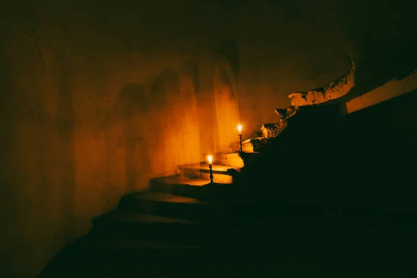 Ghost Abandoned Haunted House Horror Scene Scary Spirit Woman Halloween — ストック写真