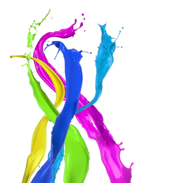 Colored paint splashes — Stock Photo, Image