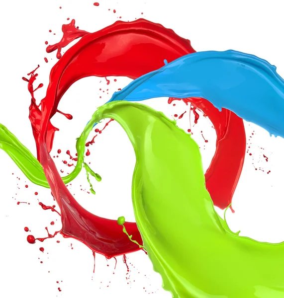 Colored paint splashes — Stock Photo, Image