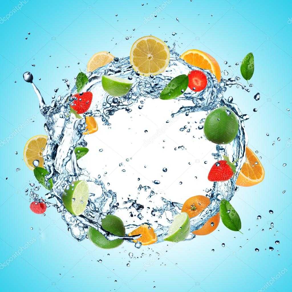 Fruit in water explosion