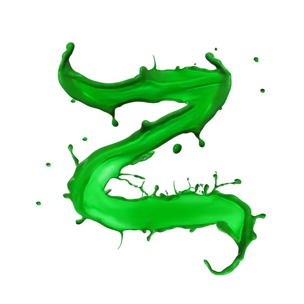 Green Liquid alphabet letter Z — Stock Photo, Image