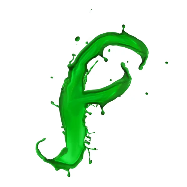 Alphabet liquide vert lettre F — Photo