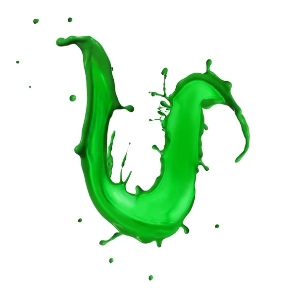 Green Liquid alphabet letter U — Stock Photo, Image