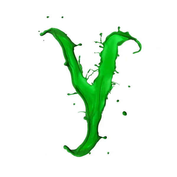 Yeşil sıvı Alfabe harf y — Stok fotoğraf