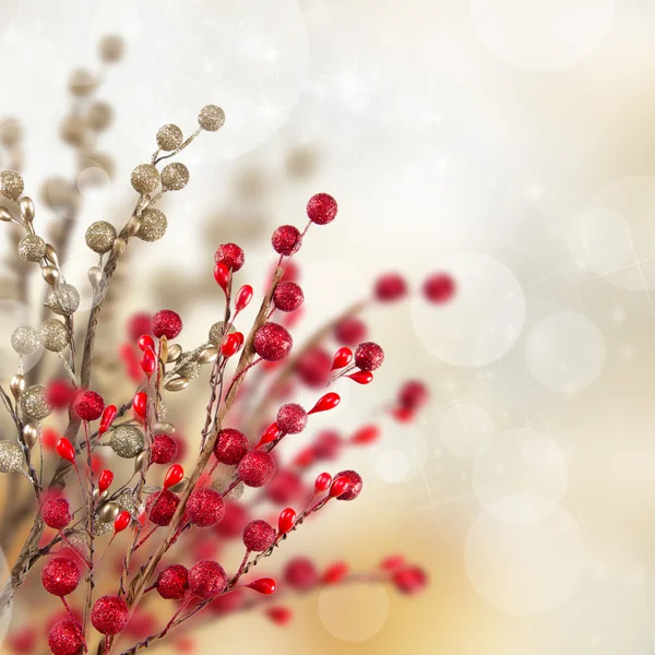 Natale oro e rosso decorazione — Foto Stock