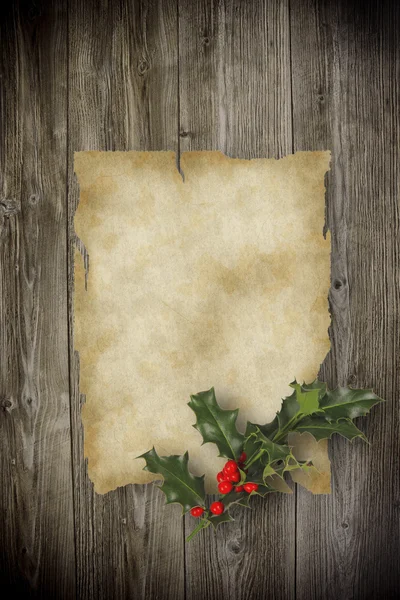 Oud papier met Kerstmis aansporing — Stockfoto