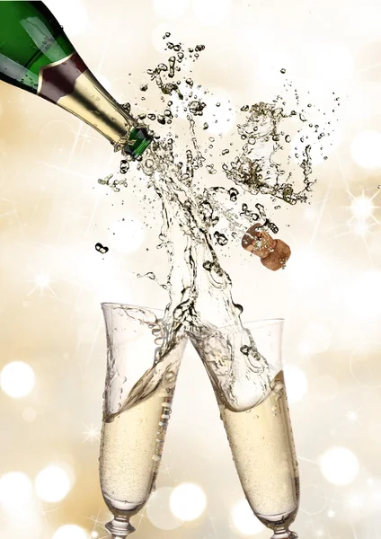 Een paar champagnefluiten — Stockfoto