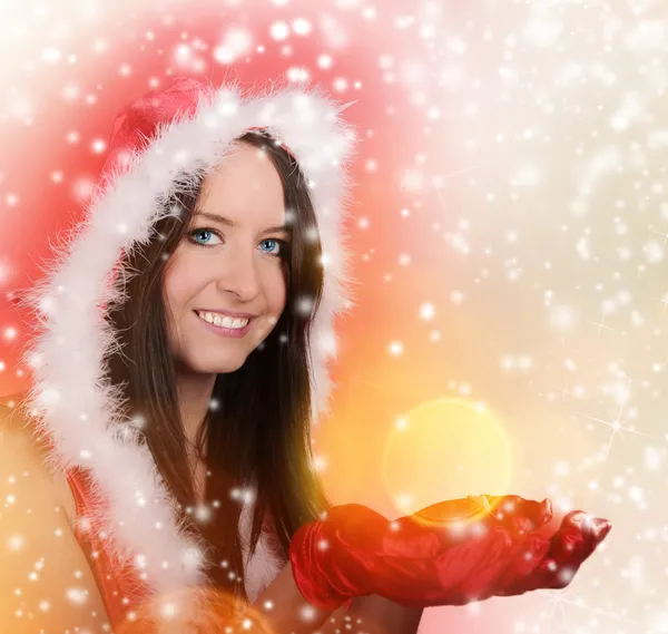 Mooi santa meisje — Stockfoto