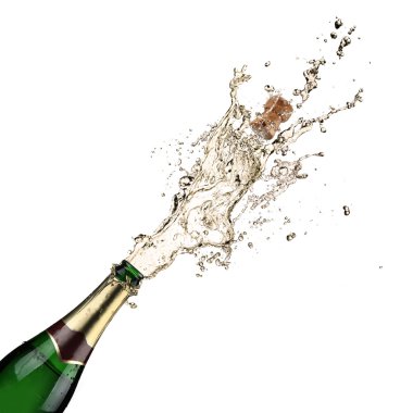 Close up of champagne explosion