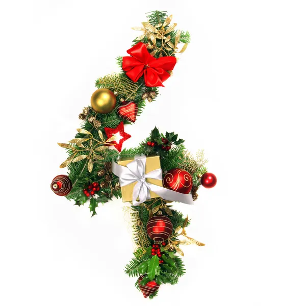 Alfabeto di Natale Numero 4 — Foto Stock