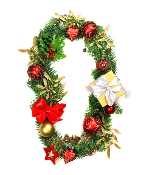 Kerstmis alfabet nummer 0 — Stockfoto