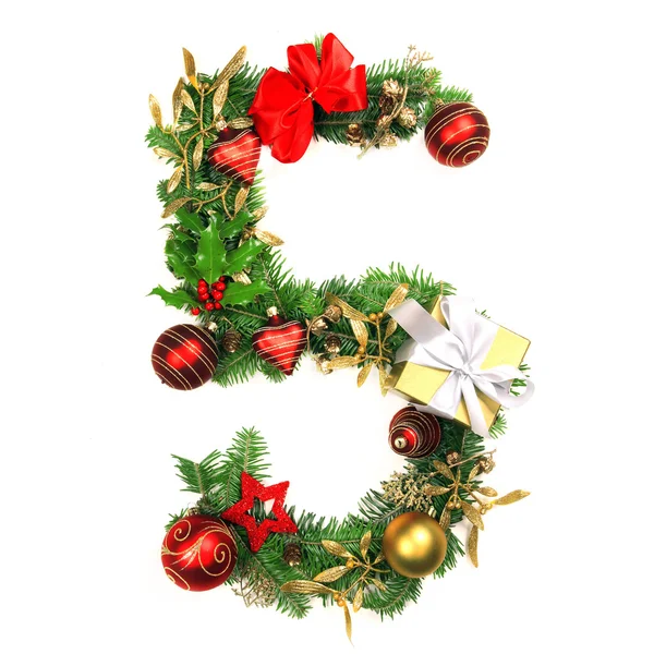 Christmas Alphabet Number 5 — Stock Photo, Image