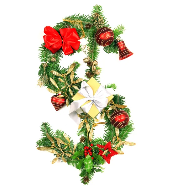 Christmas Dollar symbol — Stock Photo, Image