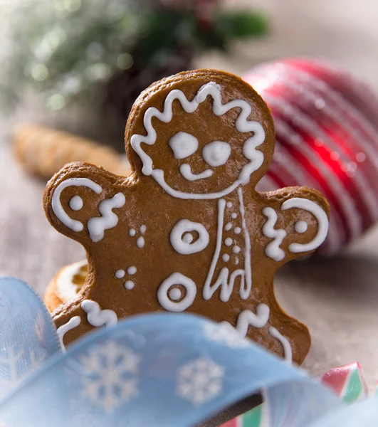 Gingerbread smiling man — Stock Photo, Image