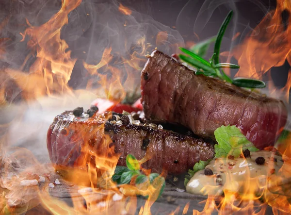 Grilled bbq steaks — Stock Photo, Image