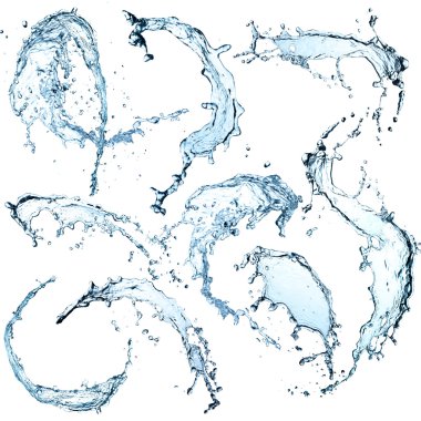 High resolution Water splashes collection clipart