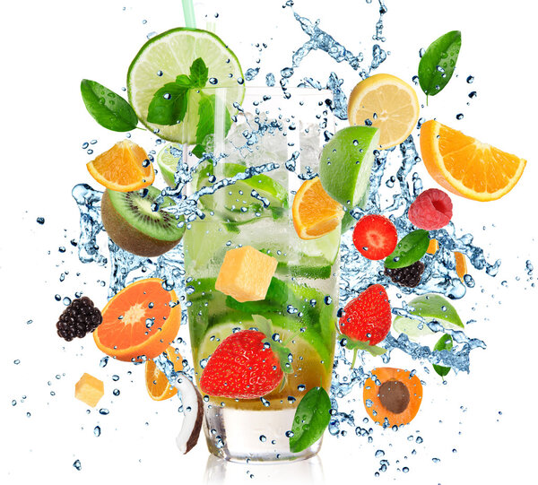 Fruit Cocktail with splashing liquid