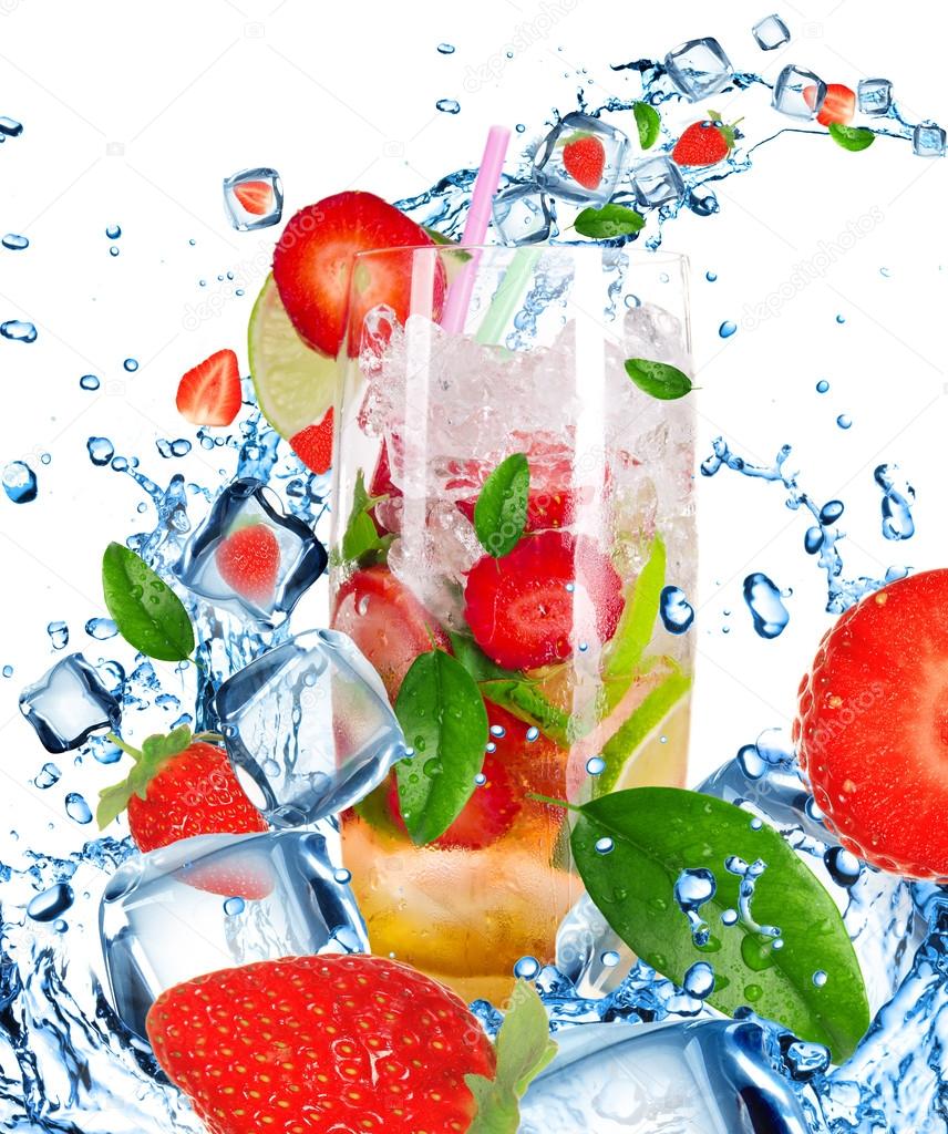 Fruit Cocktail with splashing liquid — Stock Photo © Kesu01 20321331