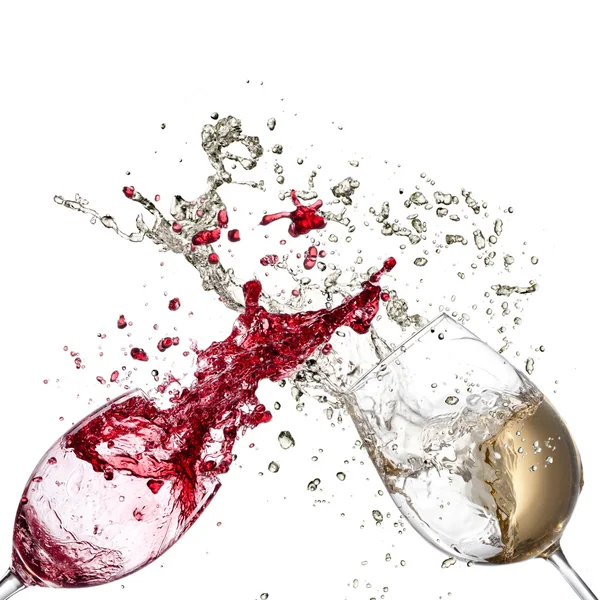 Белое и красное вино — стоковое фото
