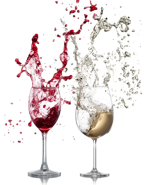 Vino bianco e rosso — Foto Stock