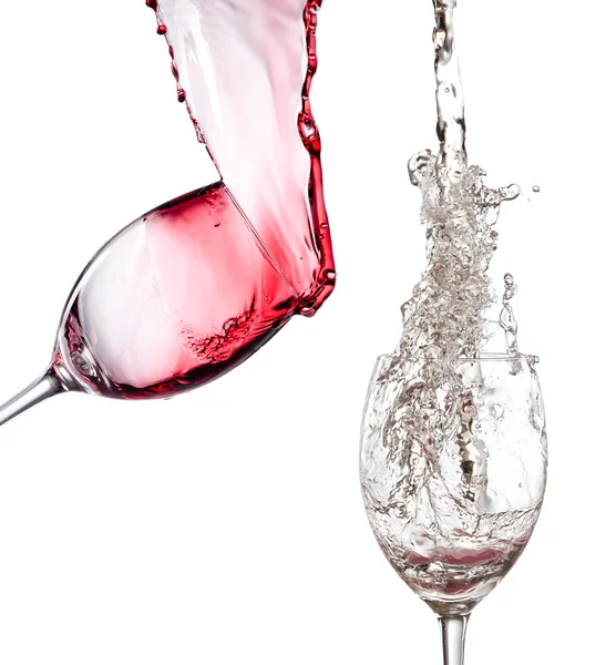 Vitt och rött vin — Stockfoto
