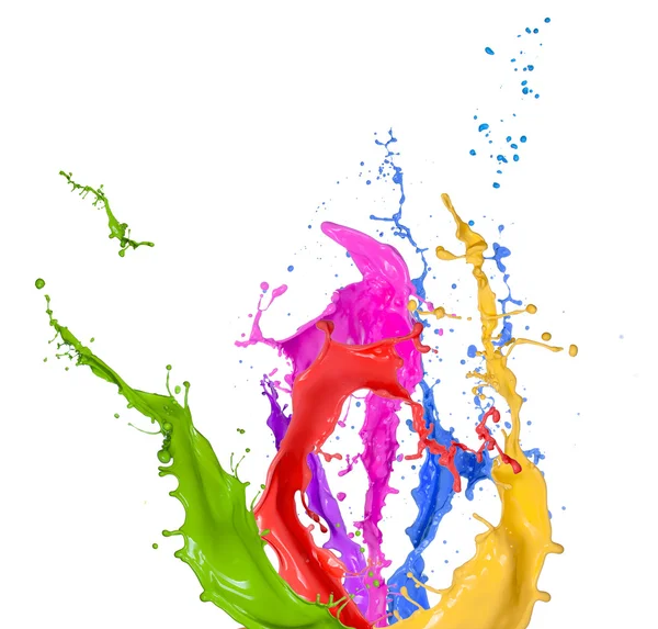 Colored splashes in abstract shape — Stock Photo, Image