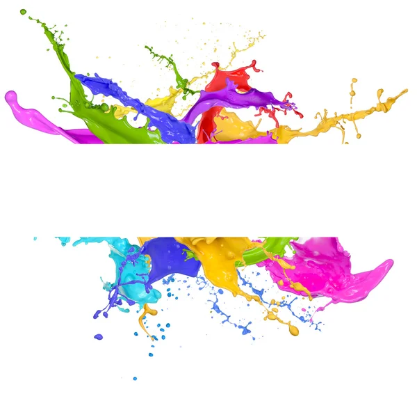 Colored splashes in abstract shape — Stock Photo, Image