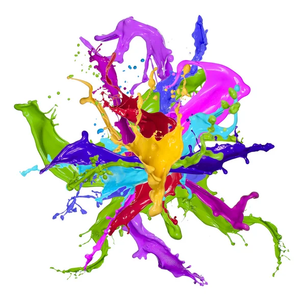 Colored splashes in abstract shape — Stock Photo, Image