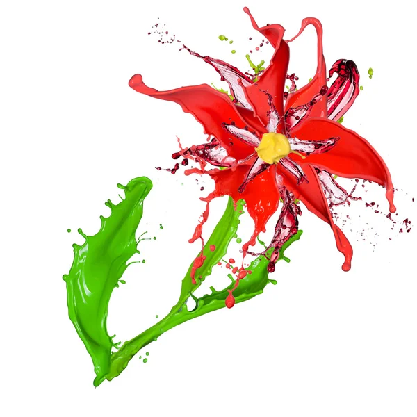 Абстрактна квітка з кольорових бризок — стокове фото