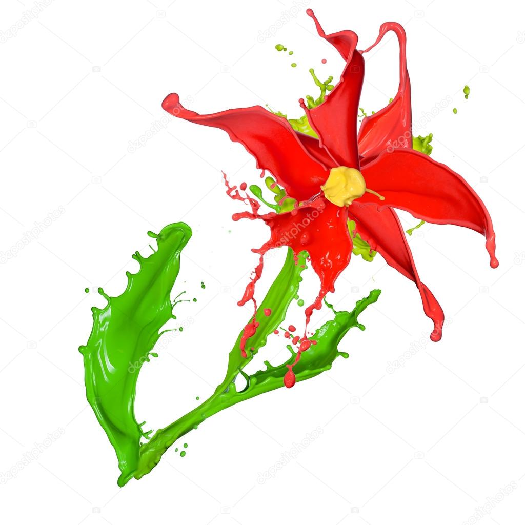 Abstract flower made of Colored splashes