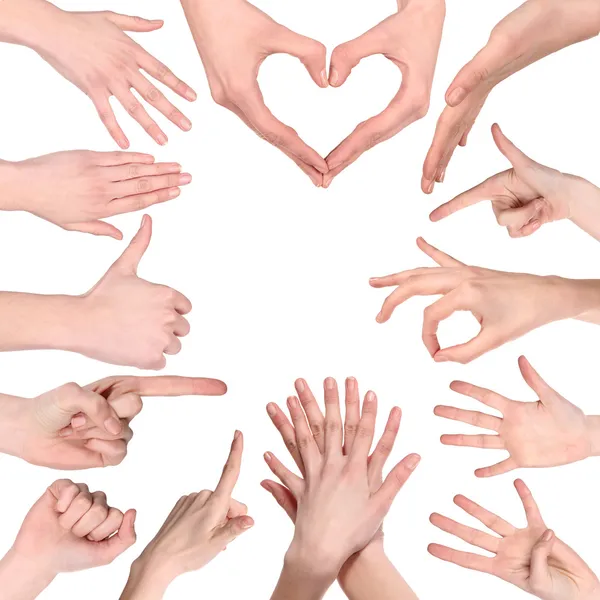 Set of many different hands — Stock Photo, Image