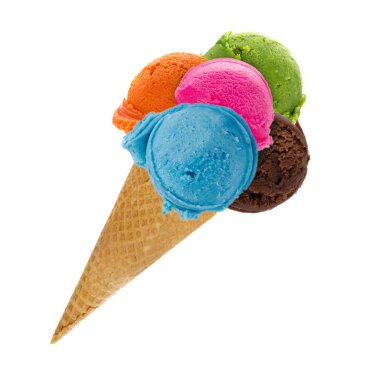 koni üzerinde dondurma kaşık toz