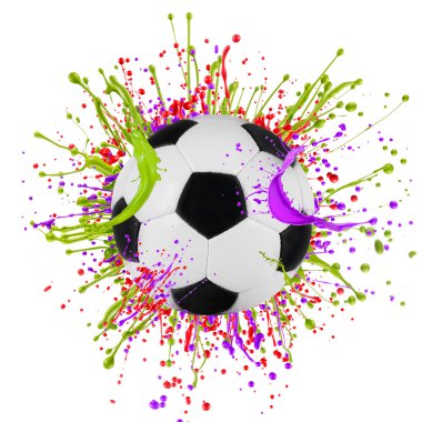Futbol topuyla sıçramasına renkli