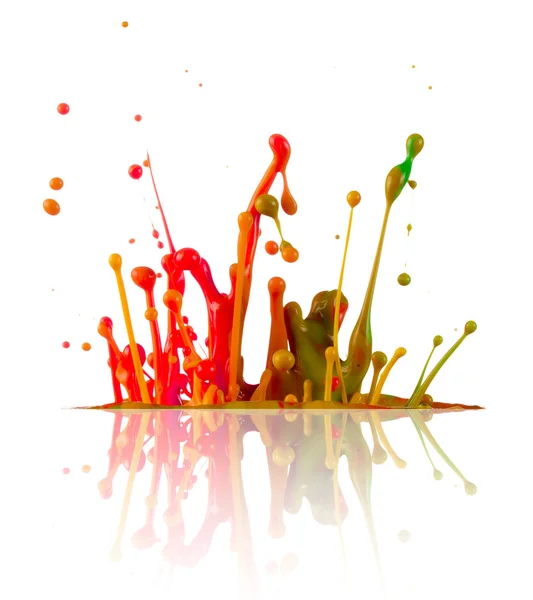 Colorful paint splashing — Stock Photo, Image